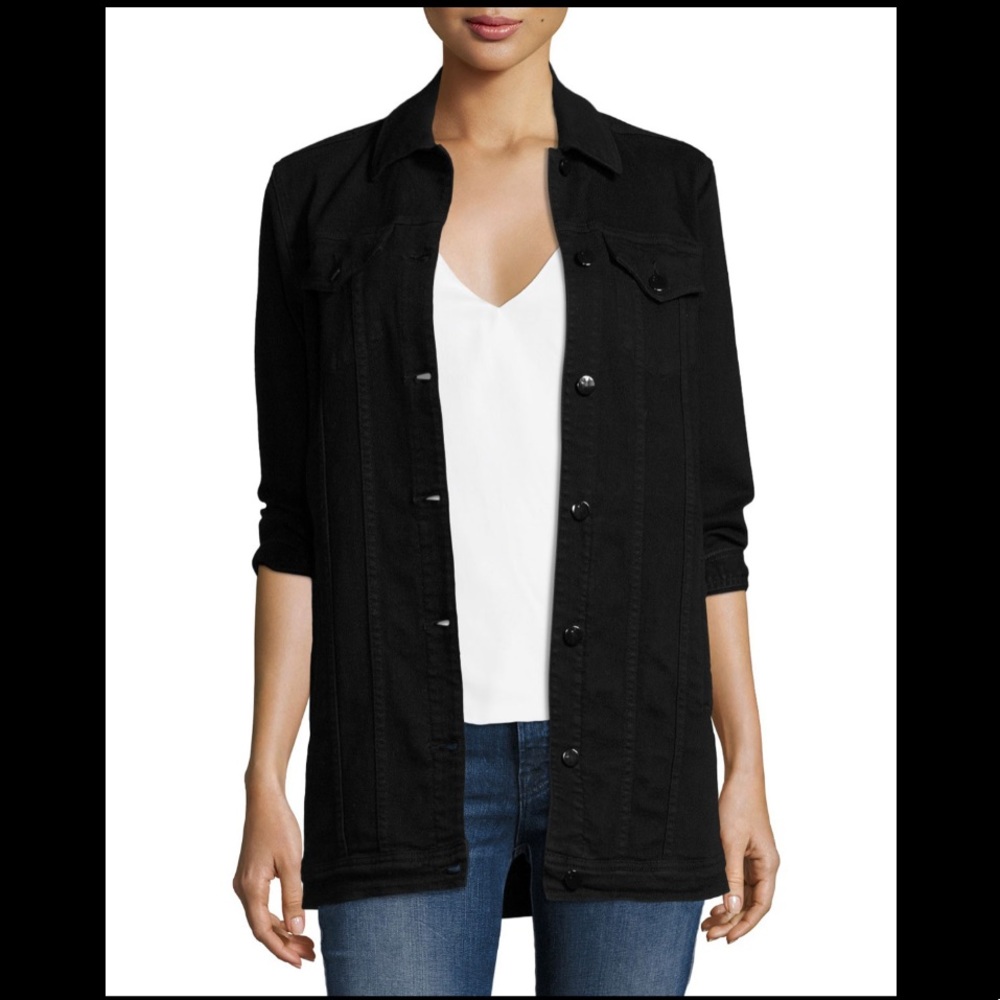 J Brand Black Denim Maxi Jacket